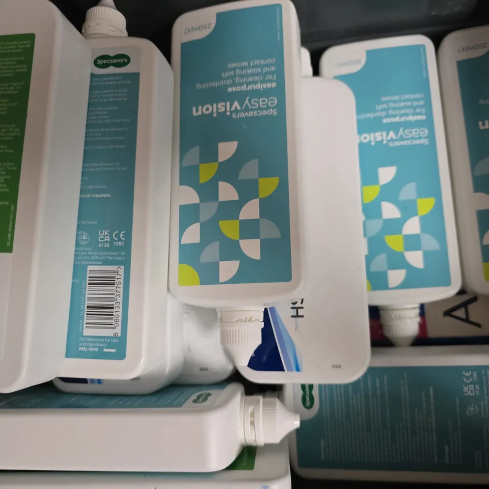 APPROXIMATELY 20 ASSORTED CONTACT LENS PRODUCTS TO INCLUDE EVERCLEAR, ACUVUE, RENU, ETC