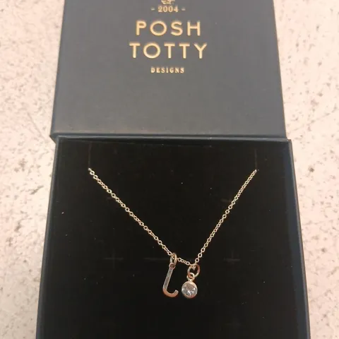 POSH TOTTY DESIGNS BIRTHSTONE & INITIAL CHARM NECKLACE STERLING SILVER