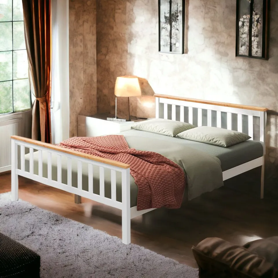 BOXED AADYN 5FT BED FRAME - WHITE (1 BOX)