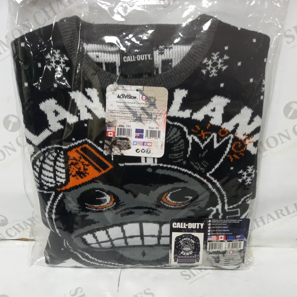 NUMSKULL OFFICIAL LICENSED CALL OF DUTY MONKEY BOMB CHRISTMAS JUMPER - SIZE XS