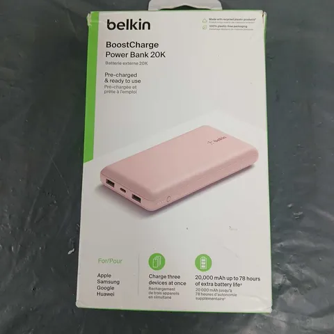 BOXED BELKIN BOOSTCHARGE POWERBANK 20K IN PINK