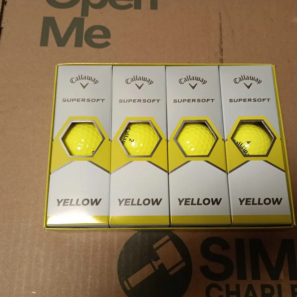 BOXED CALLAWAY YELOW SUPERSOFT GOLFBALLS