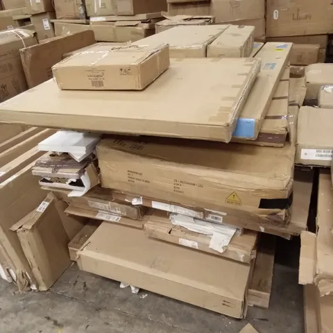 PALLET OF ASSORTED INCOMPLETE DESIGNER FURNITURE PARTS AND PIECES 