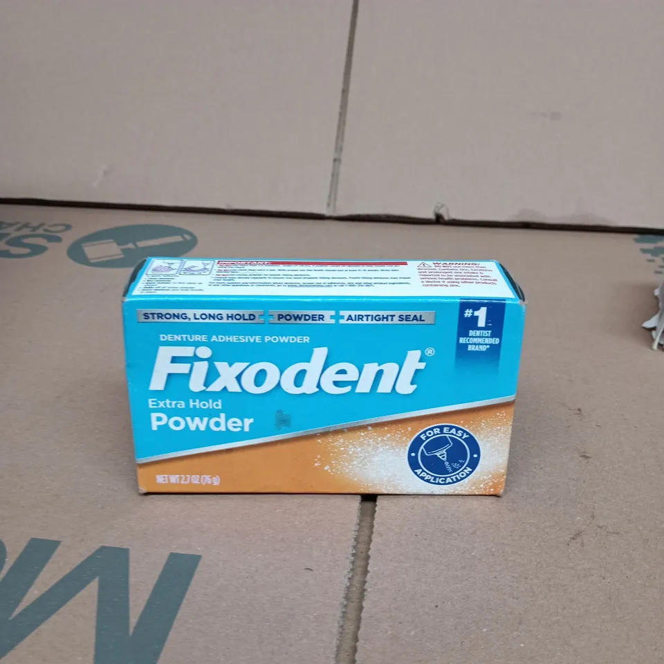 TOTE OF APPROXIMATELY 10 ASSORTED ITEMS INCLUDING MINI FIRST AID KIT, OSTOMY RING AND FIXODENT POWDER