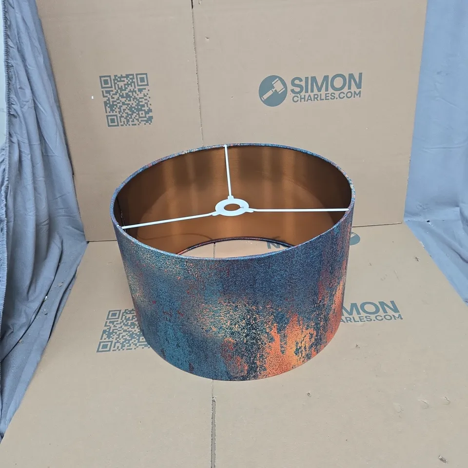 INDUSTRIAL-STYLE CYLINDRICAL LAMPSHADE WITH RUST PATINA