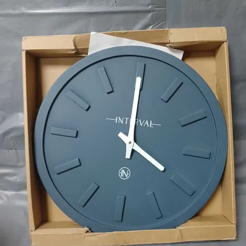 INTERVAL MINIMALIST NAVY WALL CLOCK