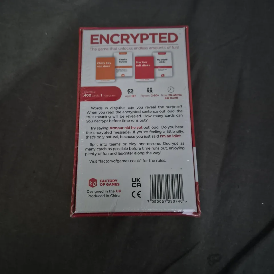 SEALED ENCRYPTED CARD GAME