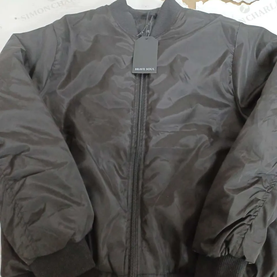 BRAVE SOUL BLACK PADDED JACKET - SIZE 12