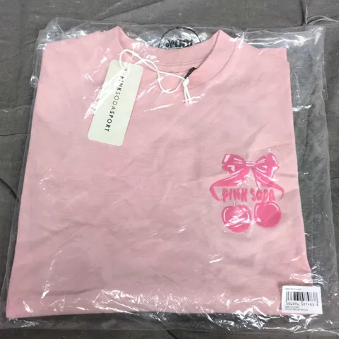 BAGGED PINKSODASPORT BOW TEE IN PINK - 12-13YRS