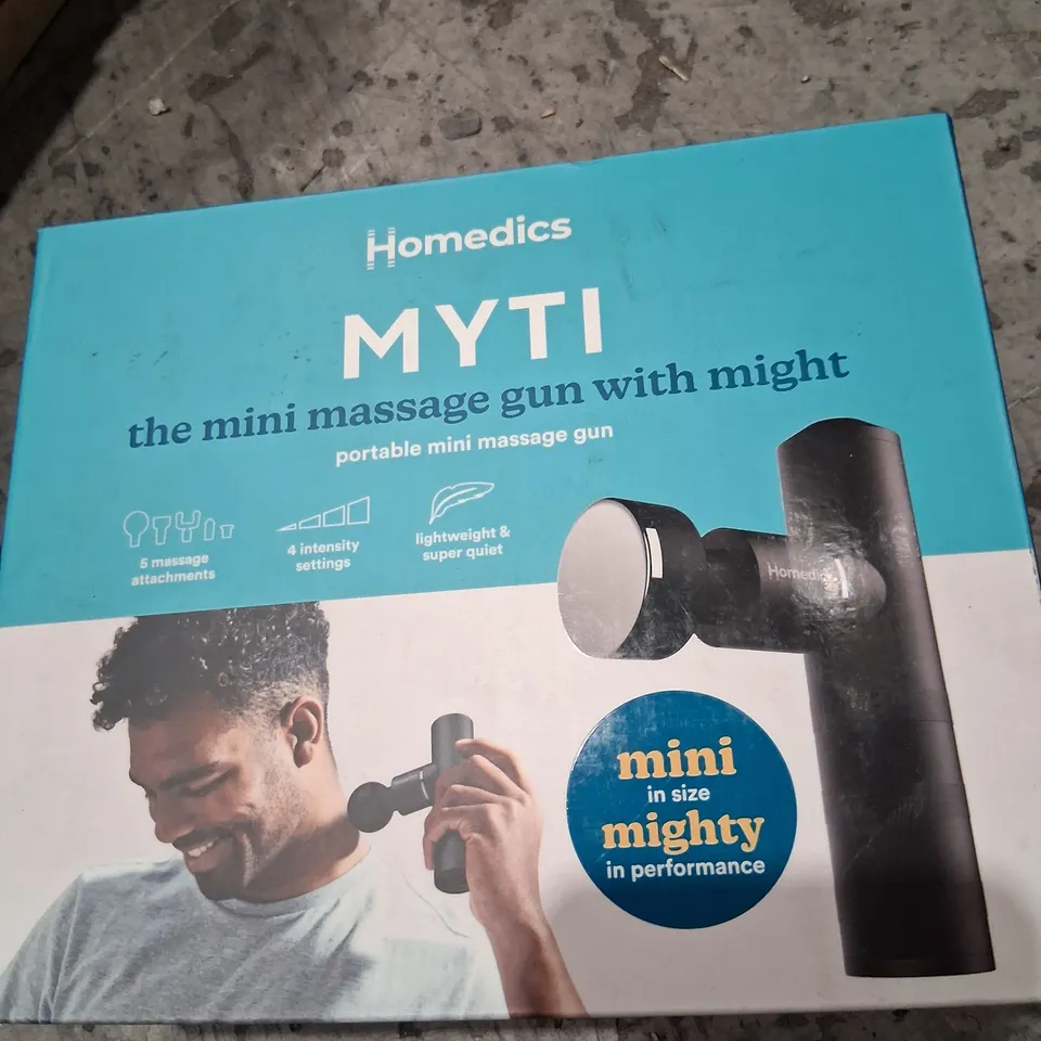 BOXED HONEDICS MYTI PORTABLE MINI MASSAGE GUN