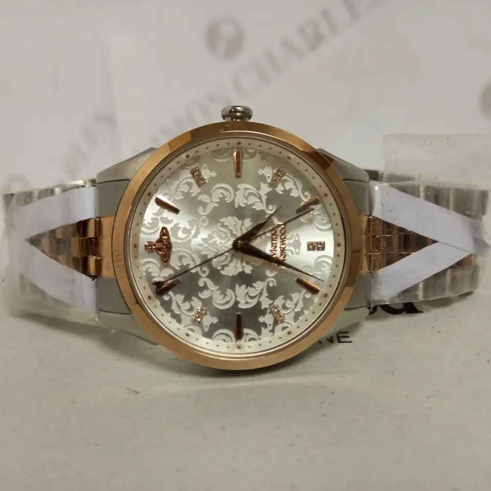 VIVIENNE WESTWOOD-STYLE DAMASK FACE BRACLET STRAP WATCH