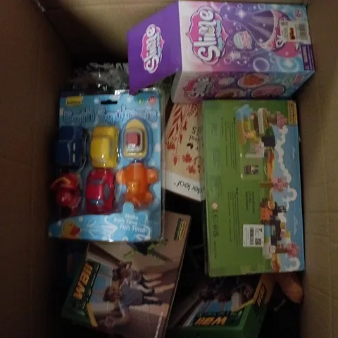 LARGE QUANTITY OF ASSORTED TOYS AND GAMES TO INCLUDE - BATH TOYS, TEDDIES AND HAND SPEED CHALLANGE