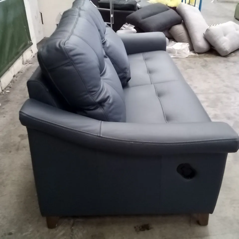 DESIGNER G PLAN RILEY LARGE SOFA MANUAL RECLINER DBL - CAMBRIDGE NAVY LEATHER