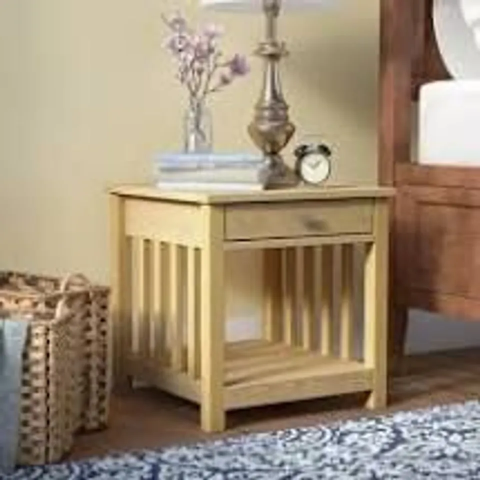 BOXED JUDITH 1 DRAWER BEDSIDE TABLE OAK