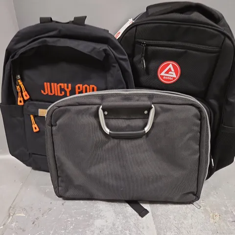 3 ASSORTED BACKPACK AND LAPTOP BAG TO INCLUDE GRACIE BARRA CARLOS GRACIE JR BACKPACK 