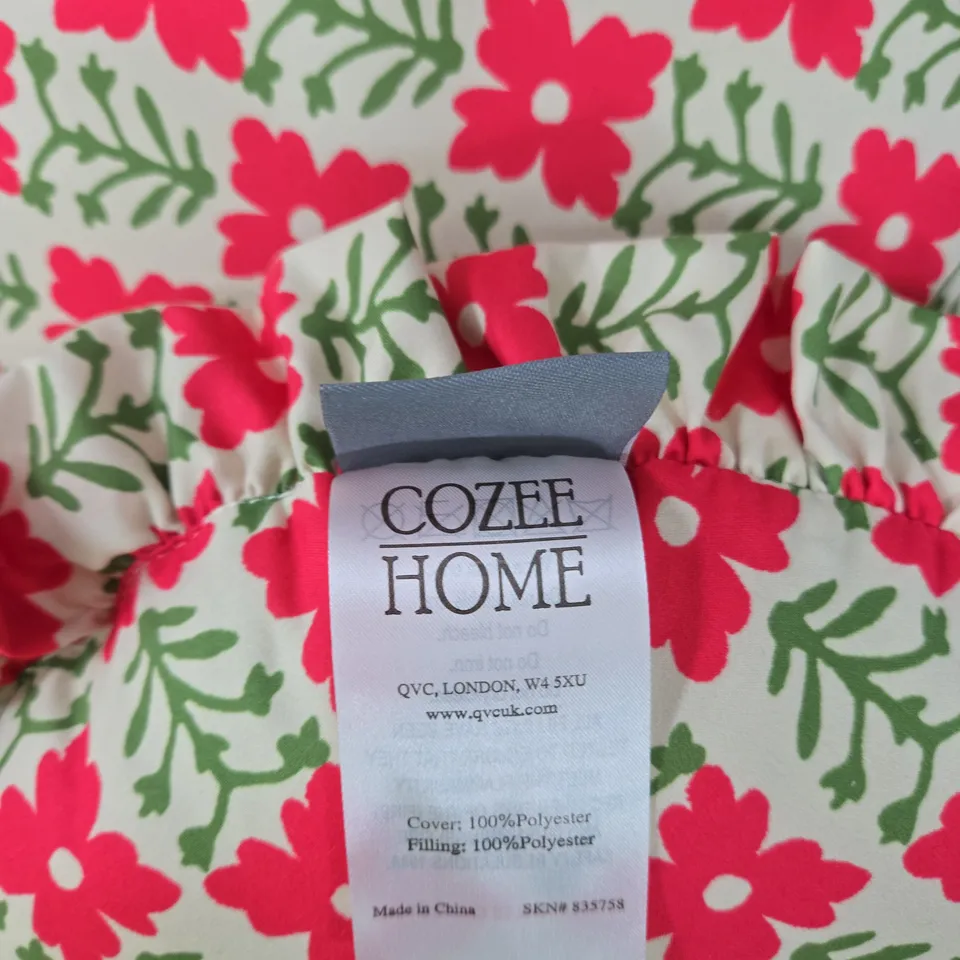 COZEE HOME FLORAL ROUND CUSHIONS, SET OF 2