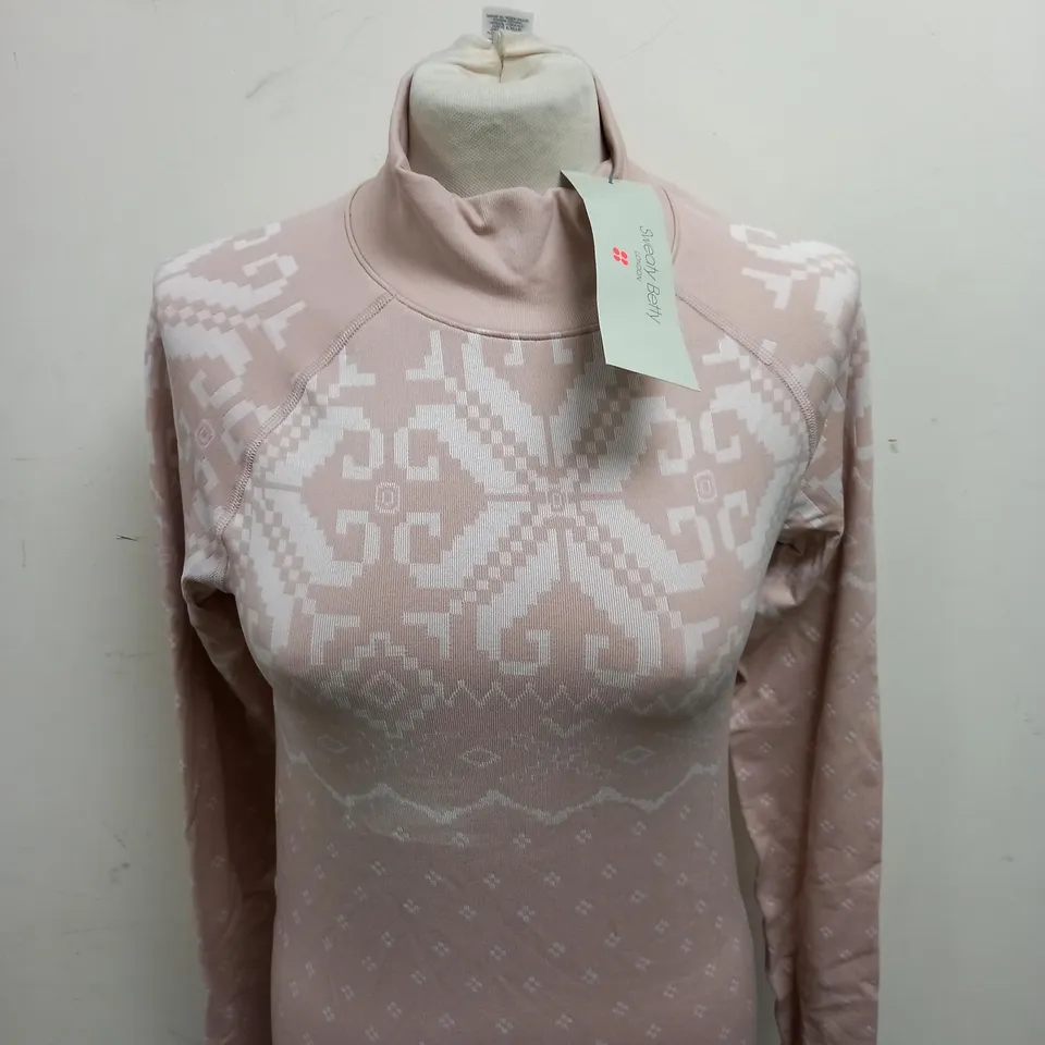 SWEATY BETTY FAIRISLE BASE LAYER TOP SIZE M