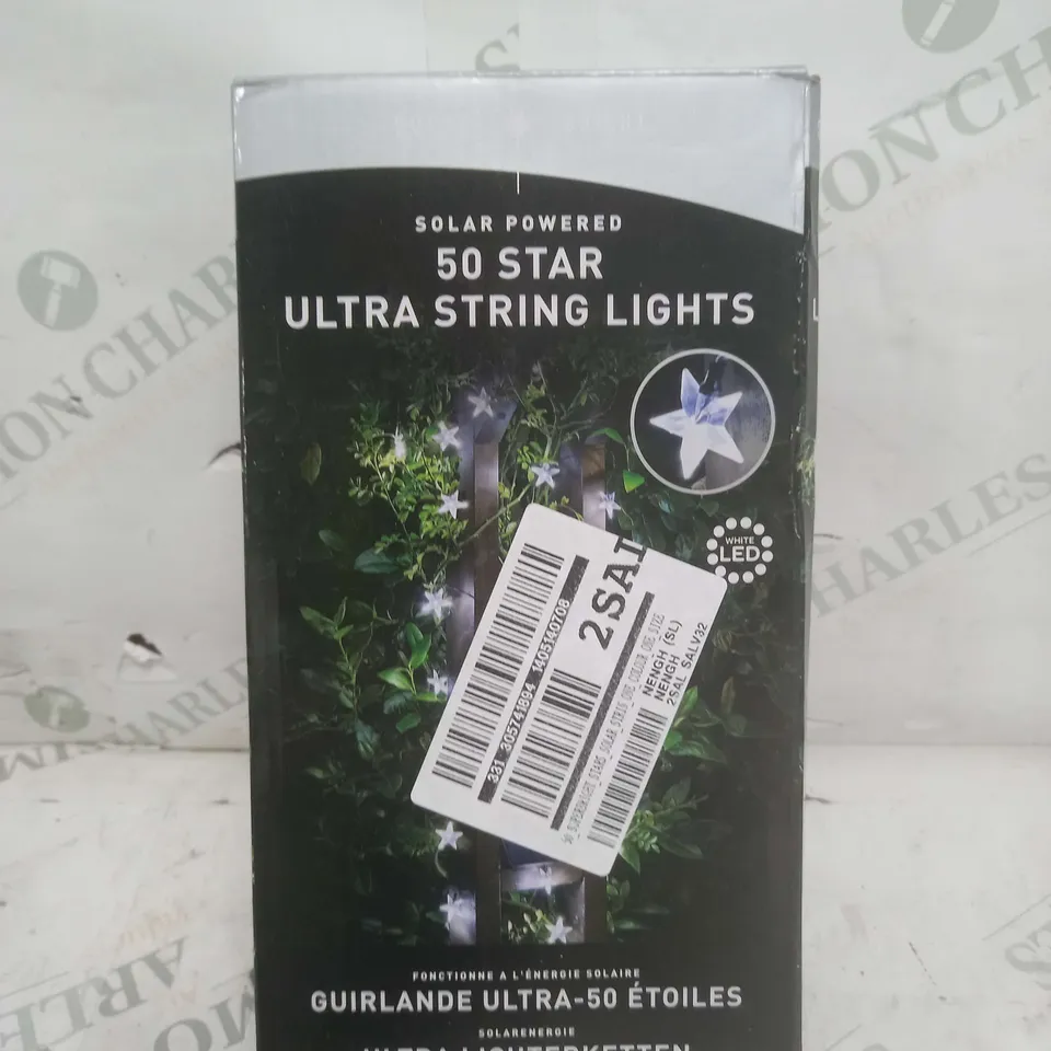 SUPER BRIGHT SOLAR POWERED 50 STAR ULTRA STRING LIGHTS  RRP £22.99