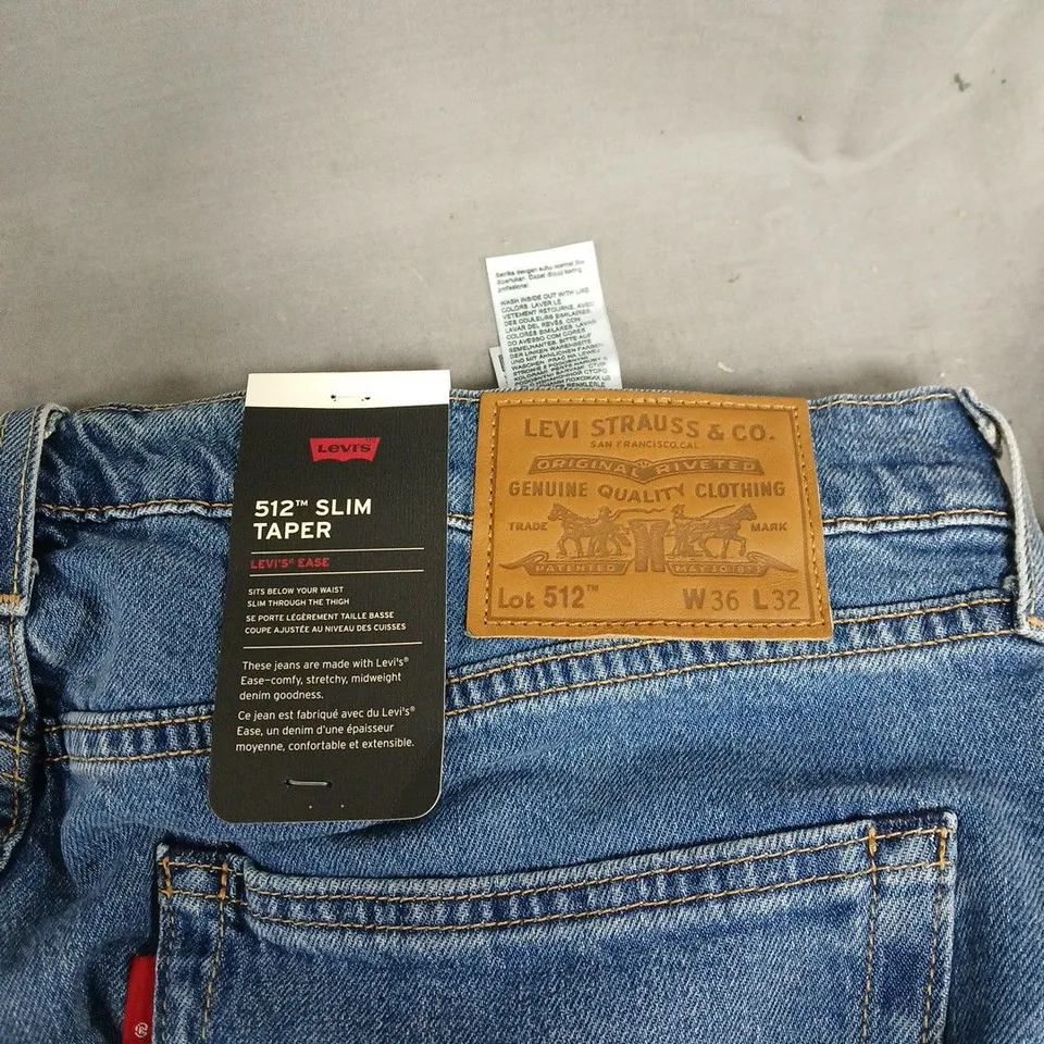 LEVI'S 512 SLIM TAPER JEANS – UK 36 (W36/L32), BLUE DENIM