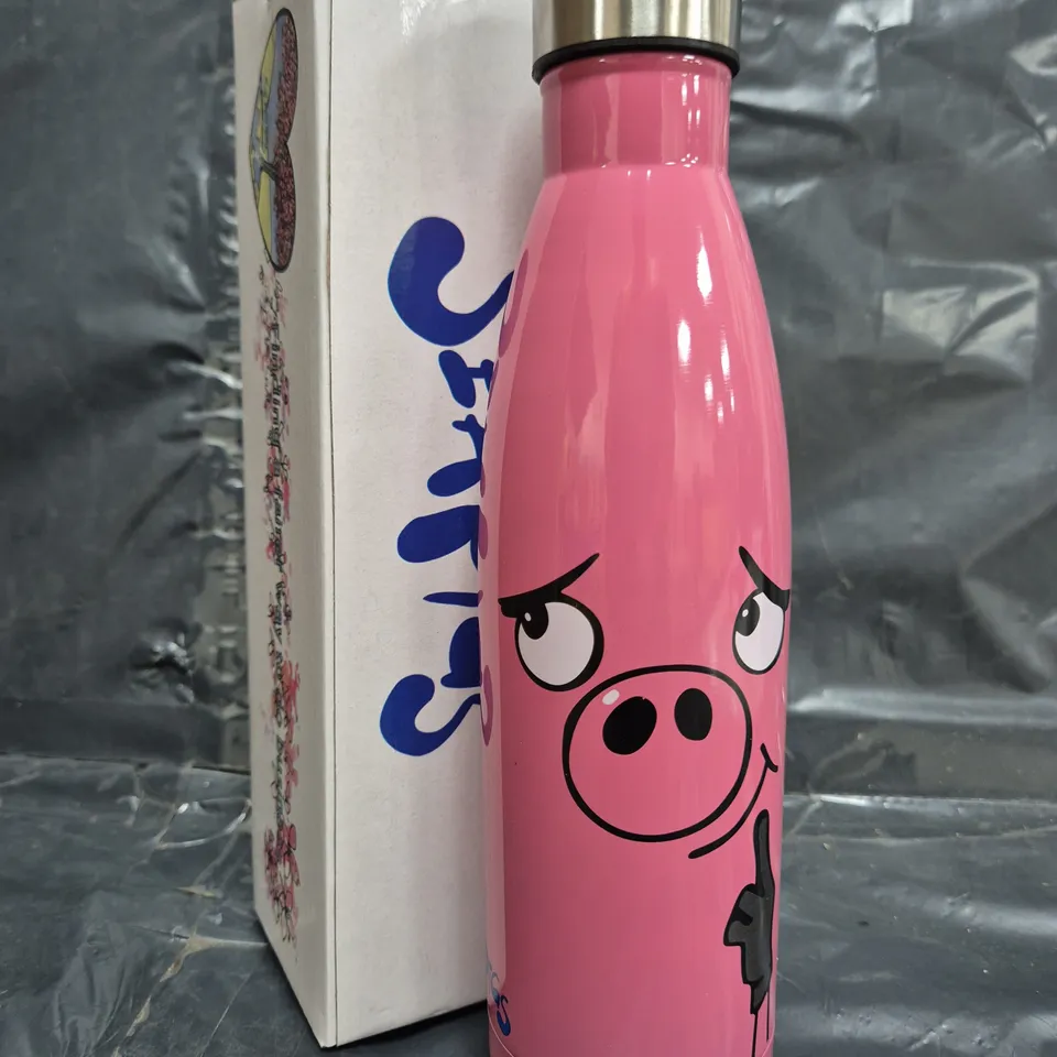 BOX OF APPROXIMATELY 30 SEAPIGS WATER BOTTLES IN PINK