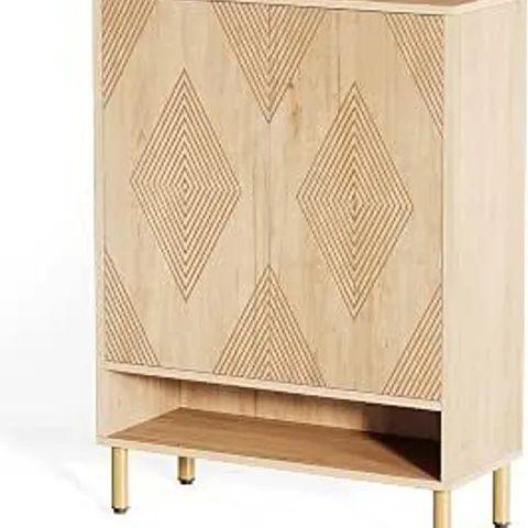 BOXED LAILANG SHOE CABINET WITH 2 DOORS, 6 SHELVES, 25 PAIRS OF SHOES, ANTI-TIPPING, SCRATCH-RESISTANT, WITH GOLD METAL FRAME