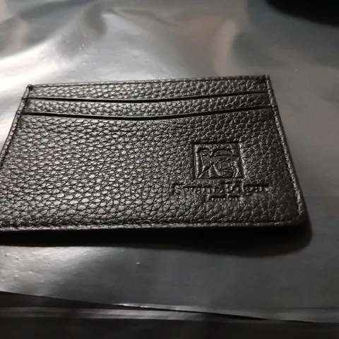 SWAN AND EDGAR BLACK LEATHER CARD HOLDER (PEBBLE GRAIN) – EMBOSSED LOGO
