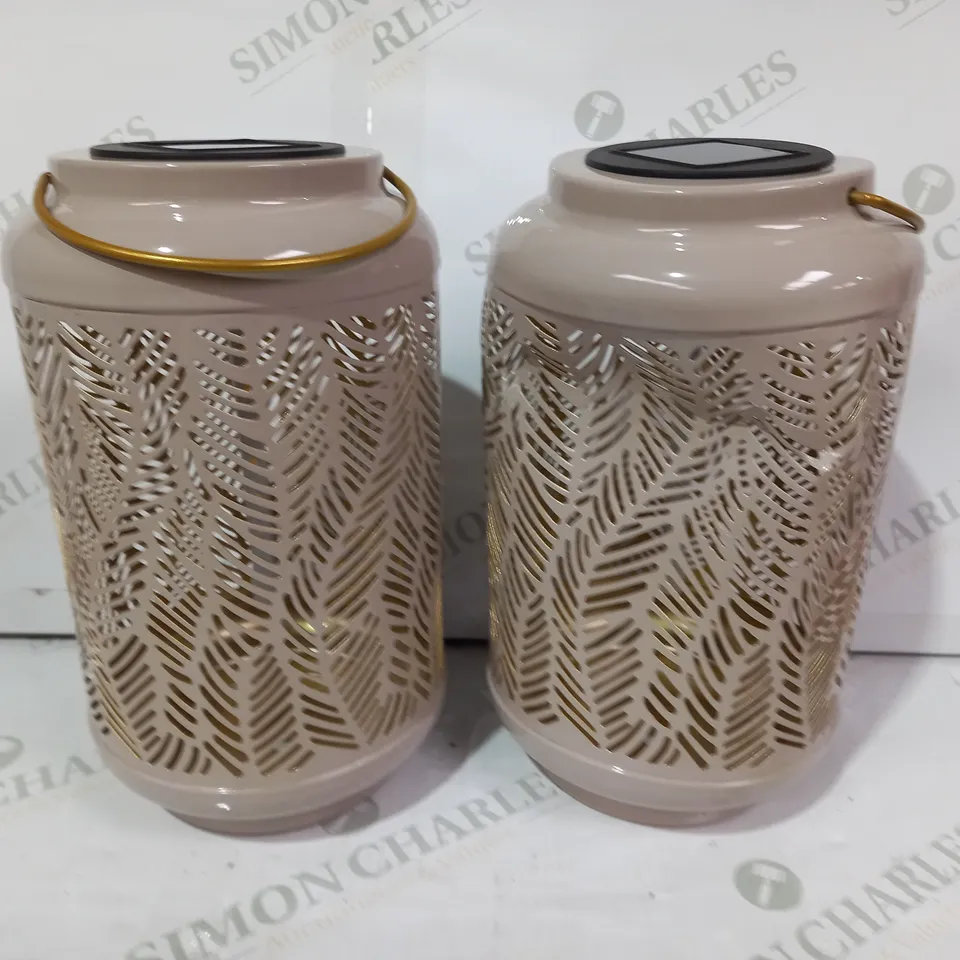 GARDEN REFLECTIONS SET OF 2 PATTERNED SOLAR LANTERNS