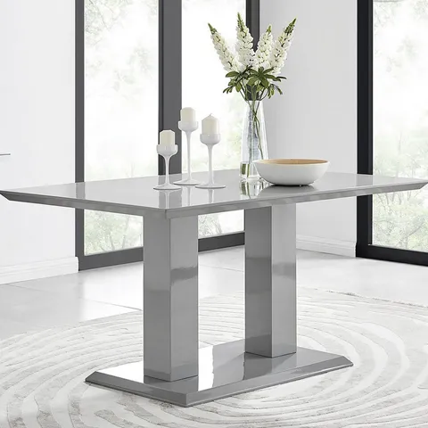 BOXED IMPERIA 6 SEATER GREY DINING TABLE (3 BOXES)