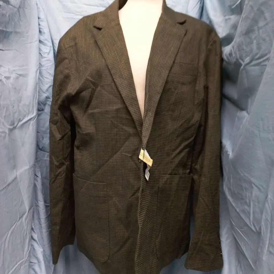 PERCIVAL RELAXED TAILORED BLAZER IN MICRO CHECK GREEN SIZE 42