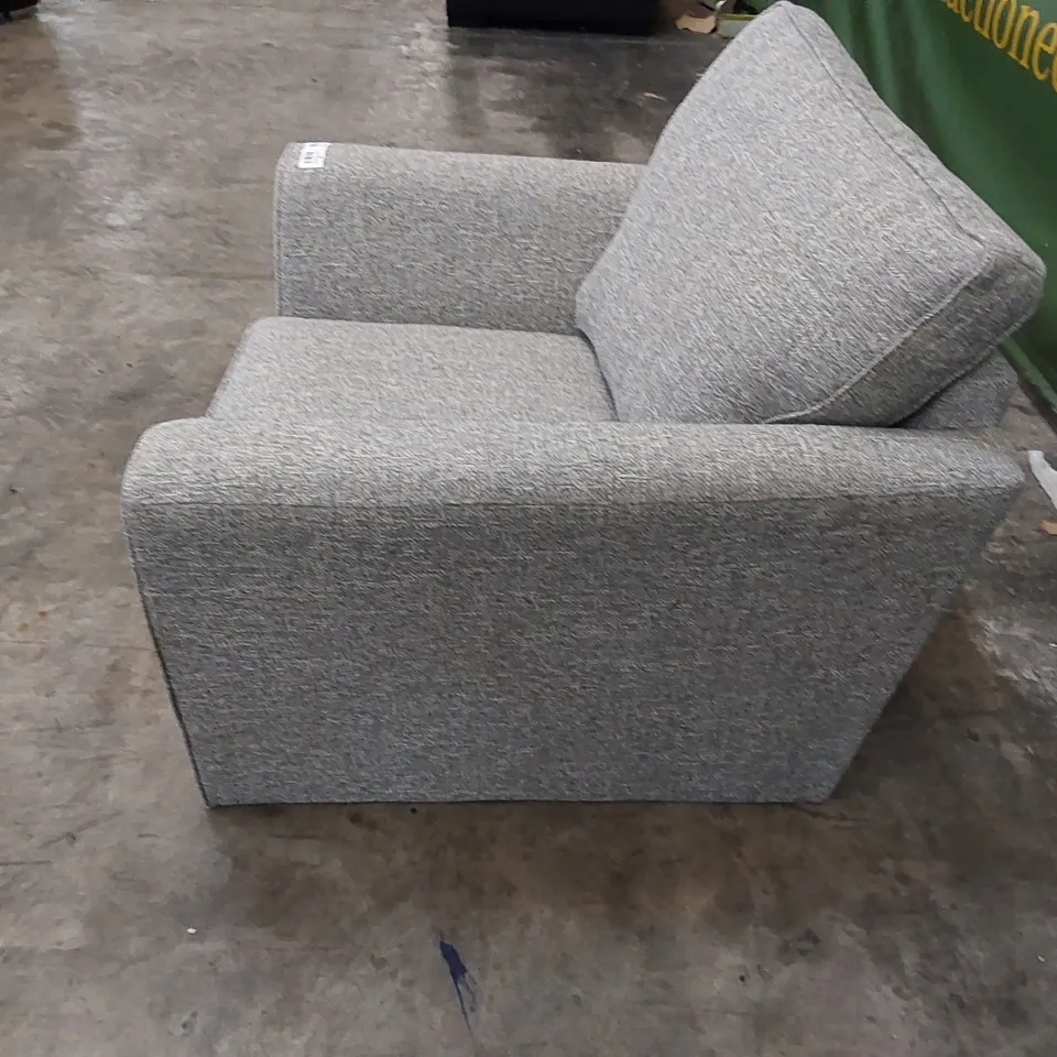 DESIGNER SINGLE ARMCHAIR IN GREY FABRIC