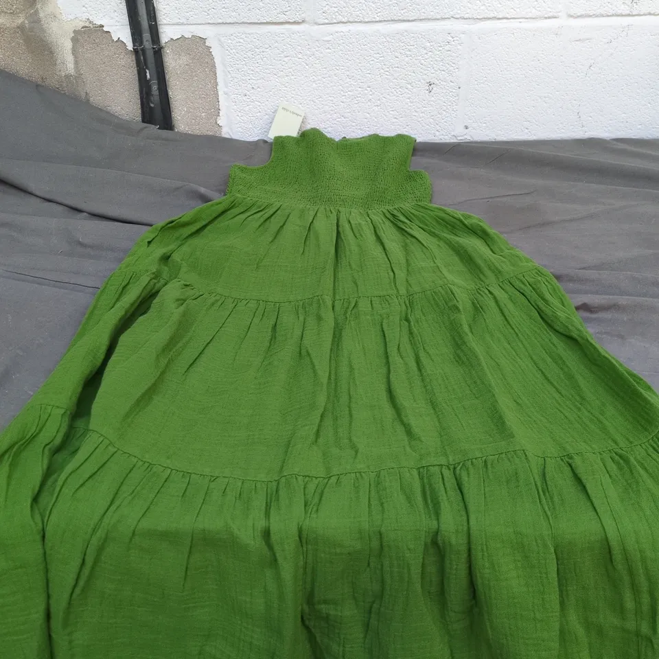 NOBODYS CHILD SLEEVELESS MAXI DRESS GREEN UK 8 