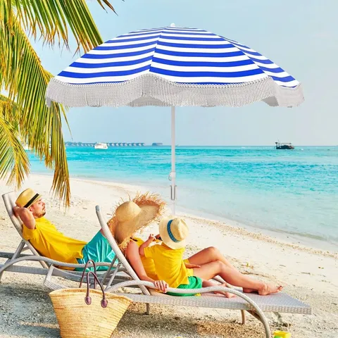 BOXED CHARVIK 70.86CM TILT BEACH PARASOL 