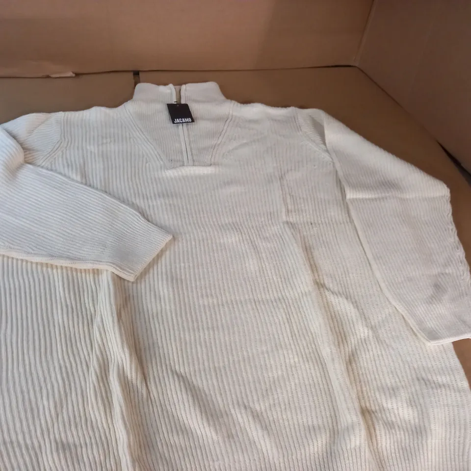 JACAMO FUNNEL NECK CREAM JUMPER - 4XL