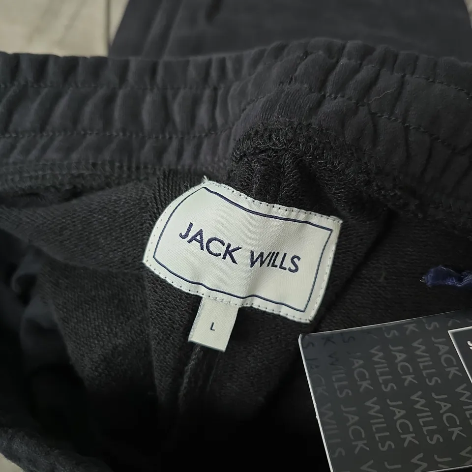 JACK WILLS JACQUARD JOGGERS IN BLACK - LARGE