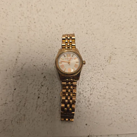 MICHAEL KORS GOLD-TONE WOMEN'S WRISTWATCH WITH LINKED BRACELET