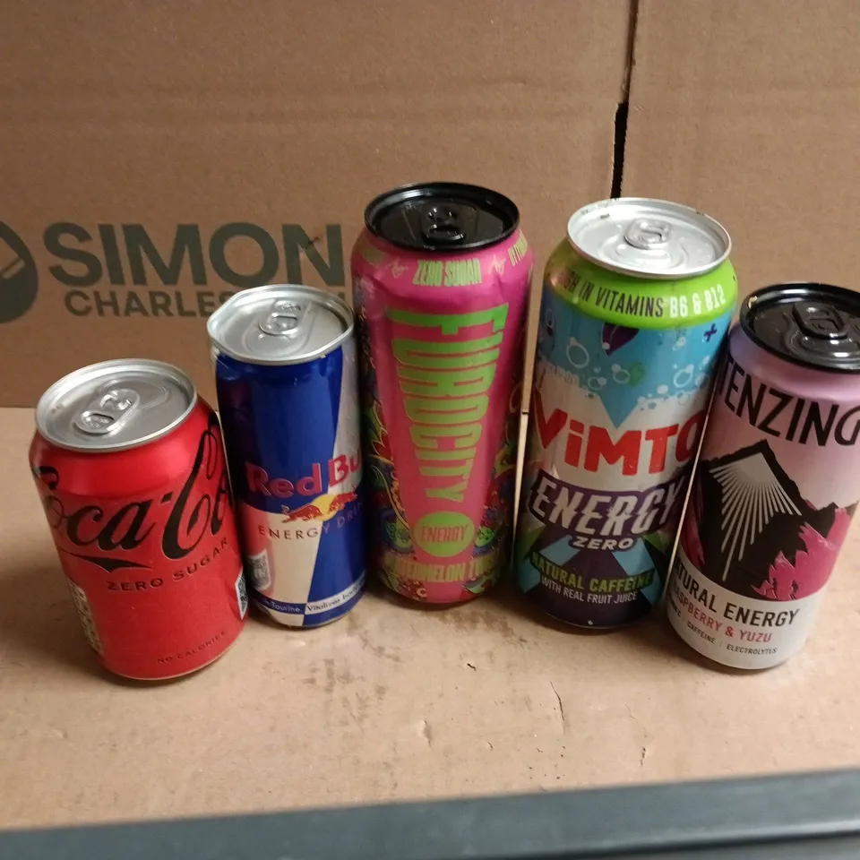 APPROXIMATELY 20 ASSORTED DRINKS TO INCLUDE VIMTO ENERGY, RED BULL, FUROCITY ENERGY, ETC - COLLECTION ONLY