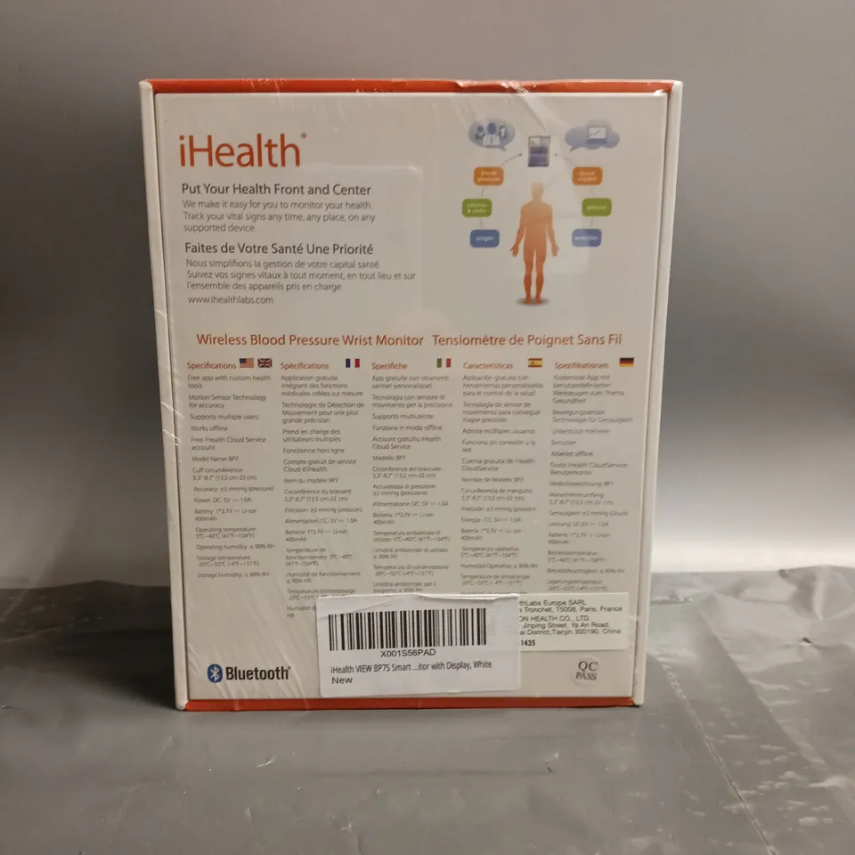 IHEALTH WIRELESS BLOOD PRESSURE WRIST MONITOR FOR IPOD, IPHONE AND IPAD