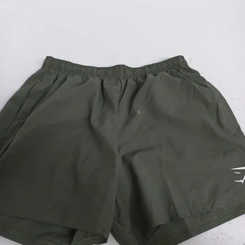 GYMSHARK OLIVE GREEN SHORTS β SIZE M