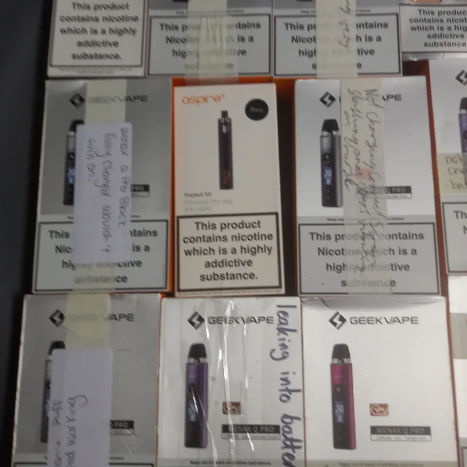 LOT OF APPROXIMATELY 20 ASSORTED VAPING ITEMS TO INCLUDE ASPIRE AND VAPORESSO