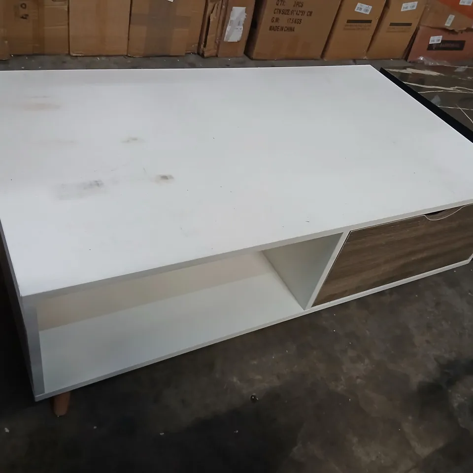DESIGNER WHITE COFFEE TABLE WITH STORAGE