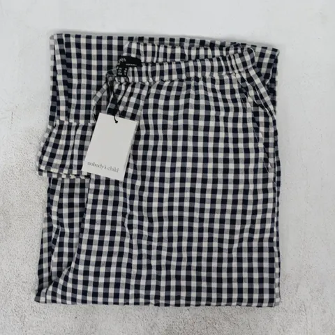 NOBODY'S CHILD SIA GINGHAM TROUSERS IN NAVY SIZE UK 10