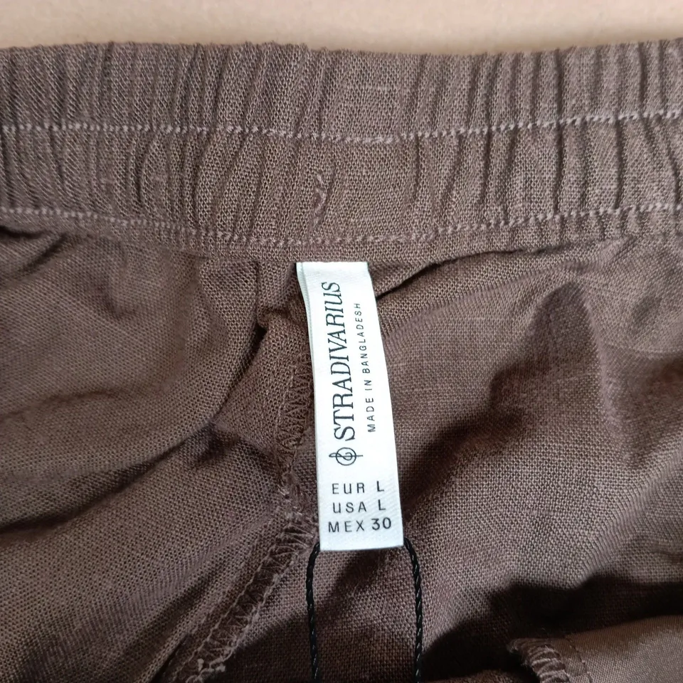 STRADIVARIUS CUFFED BALLOON PANTS - BROWN, WOMEN'S (MADE IN BANGLADESH)