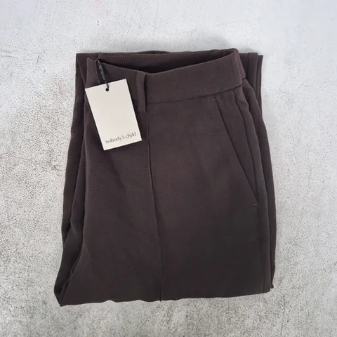NOBODY'S CHILD PETITE CIGARETTE CREPE TROUSERS IN DARK BROWN SIZE 12