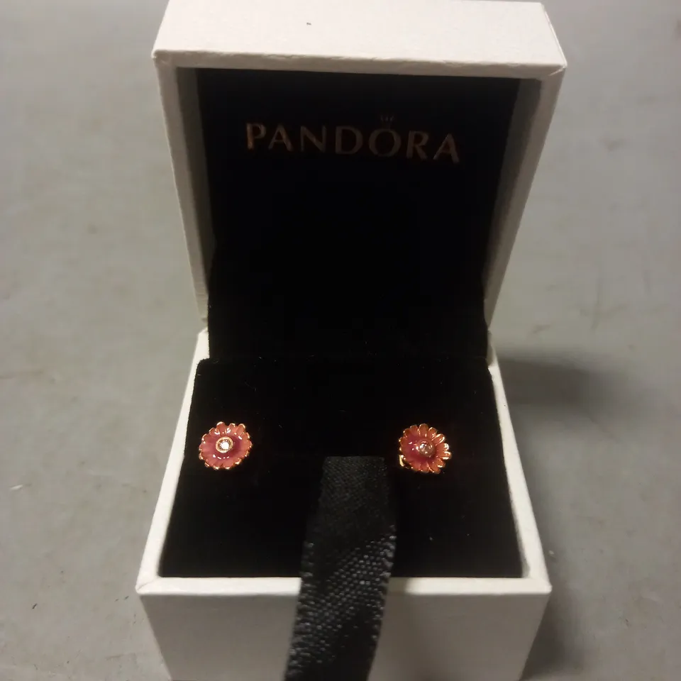 PANDORA FLOWER THEMED EARRINGS
