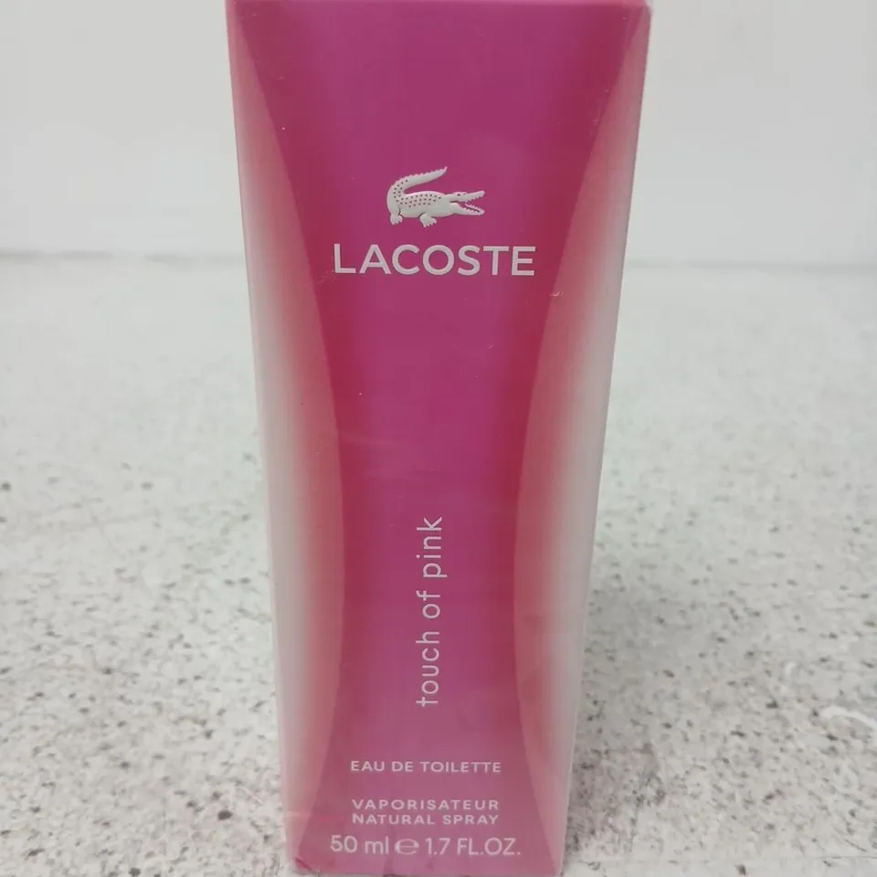 BOXED AND SEALED LACOSTE TOUCH OF PINK EAU DE TOILETTE 50ML