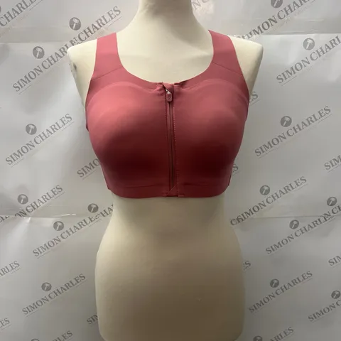 LULULEMON ENLITE ZIP FRONT BRA IN SALMON SIZE 34DD