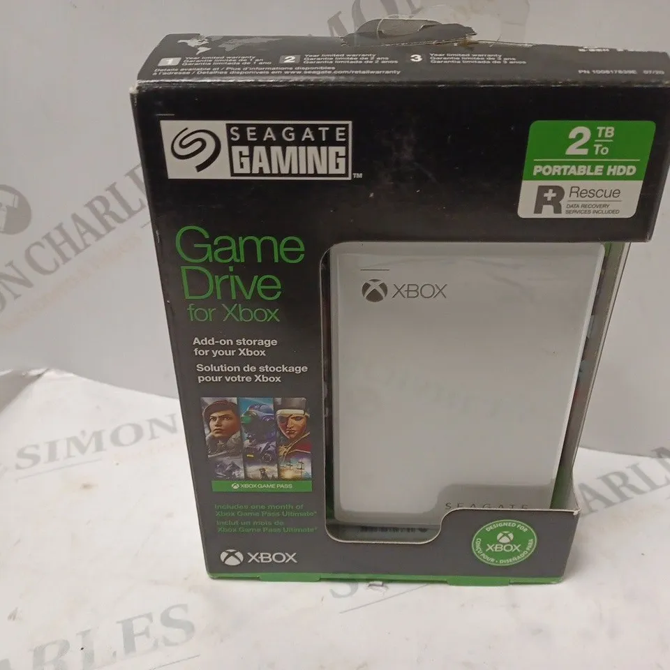 BOXED XBOX SEAGATE 2TB GAME DRIVE