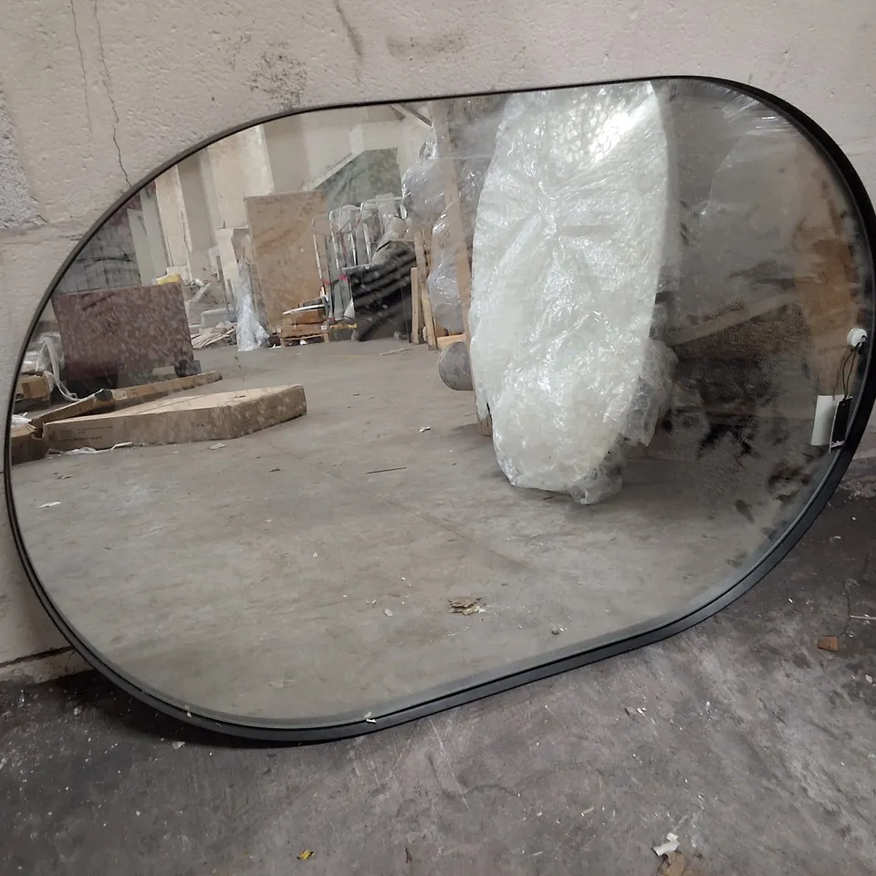 HURSTON ELIPSE MIRROR BLACK METAL FRAME 90×60×3CM