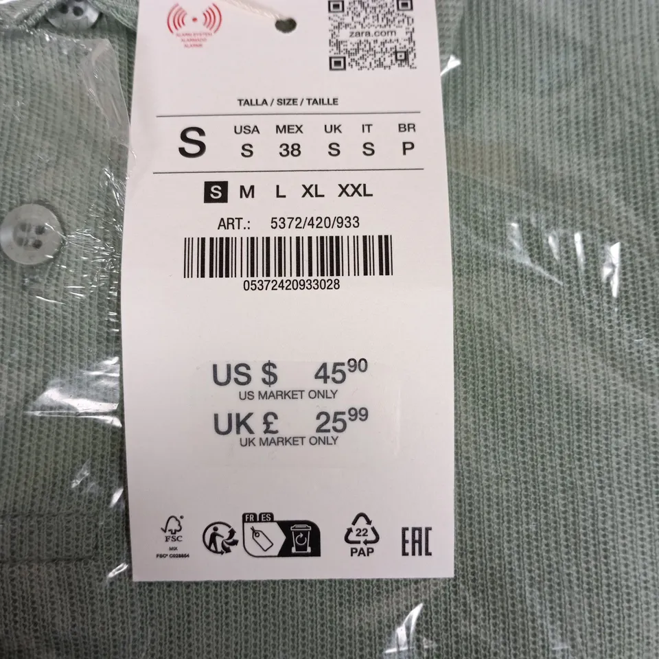 Zara Men’s Sage Green Polo Shirt – UK Size S