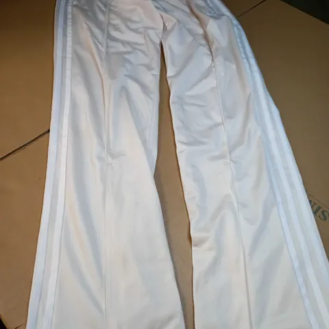 ADIDAS CREAM/LOGO TRACK BOTTOMS - SIZE 8